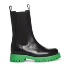 Steve Madden Black Boots with Green Sole